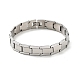 201 Stainless Steel Rectangle Watch Band Bracelet(BJEW-H550-02P)-2