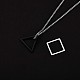 304 Stainless Steel Triangle & Rhombus Pendant Necklace with Box Chains(JN1045A)-5