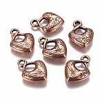 CCB Plastic Pendants, Heart, Red Copper, 33x24x7mm, Hole: 3.5mm(CCB-P006-014R)