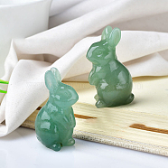 Natural Green Aventurine Home Display Decorations, 3D Rabbit, 22x40mm(DJEW-PW0006-04K)