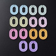 Transparent Acrylic Linking Rings, Quick Link Connectors, for Cable Chains Making, Frosted, Oval, Mixed Color, 24x18x5mm, Inner Diameter: 13x7mm, about 403pcs/500g(MACR-S373-20A-D)