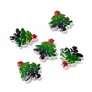 Christmas Themed Opaque Resin Cabochons, Christmas Tree, Green, 22.5x19.5x3.5mm(CRES-P022-16)