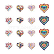 Kissitty 20Pcs 5 Style Heart Alloy Enamel Pendants, Light Gold, for DIY Jewelry Earring Keychains Accessories, Mixed Color, 28x29x1mm, Hole: 2mm, 4pcs/style(ENAM-KS0001-08)