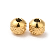 201 Stainless Steel Bead, Round, Real 18K Gold Plated, 6mm, Hole: 2mm(STAS-H214-28B-G-1)