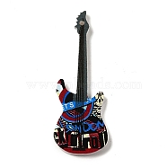 Acrylic Pendants, Guitar, Dodger Blue, 49x17x2.5mm, Hole: 1.5mm(OACR-E037-05D)