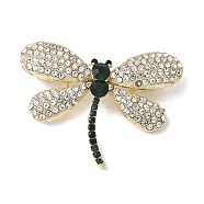 Dragonfly Alloy Rhinestone Brooches for Backpack Clothes, Mixed Color, 33x43.5mm(JEWB-M067-08G)