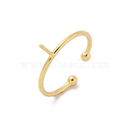 Brass Open Cuff Ring Settings, for Half-drilled Beads, Golden, 1.5~2.5mm, Adjustable, Pin: 1mm(KK-G518-04G-03)