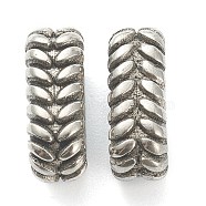 304 Stainless Steel Linking Rings, Oval, Grooved, Antique Silver, 12.5x4.5x6.5mm, Inner Diameter: 9x3.5mm(STAS-I181-053AS)