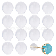 150Pcs Plastic Ear Nuts, Ear Back, Round, White, 6x5.5mm, Hole: 1.2mm(FIND-FH0008-56)