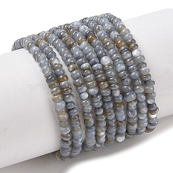 Natural Freshwater Shell Beads Strands, Dyed, Rondelle, Dark Gray, 2x1mm, Hole: 0.5mm, about 231~235pcs/strand, 14.96''(38cm)(SHEL-P017-01A-13)