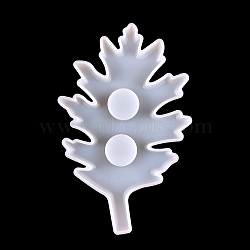 DIY Leaf Candle Holder Food Grade Silicone Molds, Plaster Resin Cement Casting Molds, White, 26.3x17x1.8cm(THXG-PW0001-054A)