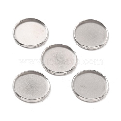 Non-Tarnish 316 Surgical Stainless Steel Cabochon Tray Settings, Plain Edge Bezel Cups, Flat Round, Stainless Steel Color, 19.5x2mm(STAS-I187-06F-P)