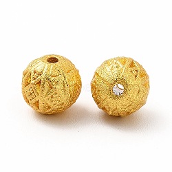 Rack Plating Alloy Beads, Round, Matte Gold Color, 8.3x8mm, Hole: 1.4mm(PALLOY-A001-28MG)