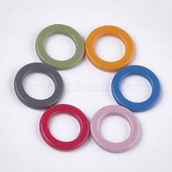 Opaque Acrylic Linking Rings, Mixed Color, 22x3mm, Inner Diameter: 14mm(OACR-T011-84)