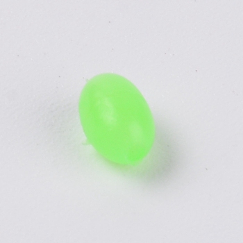 Plastic Luminous Glow Fishing Beads, Oval Beads Fishing Lures, Fishing Tackle Tools, Lawn Green, 6x4mm, Hole: 1mm, 100pcs/bag