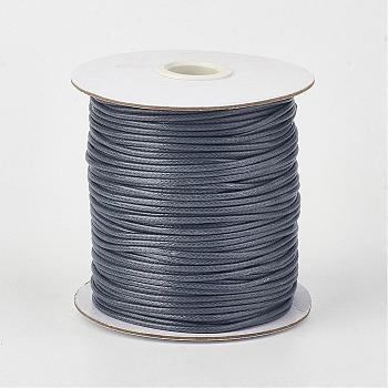 Eco-Friendly Korean Waxed Polyester Cord, Slate Gray, 1.5mm, about 169.51~174.98 Yards(155~160m)/Roll