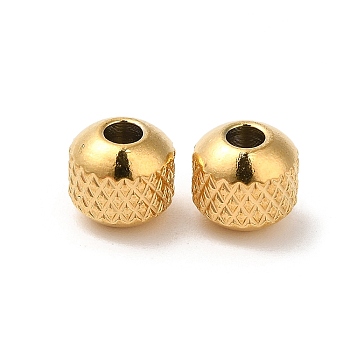 201 Stainless Steel Bead, Round, Real 18K Gold Plated, 6mm, Hole: 2mm