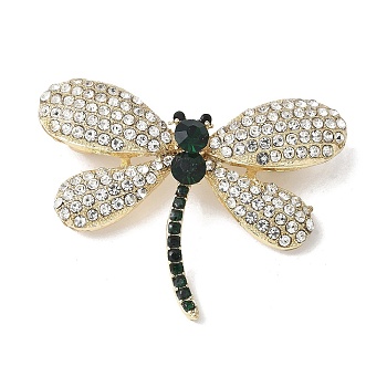 Dragonfly Alloy Rhinestone Brooches for Backpack Clothes, Mixed Color, 33x43.5mm