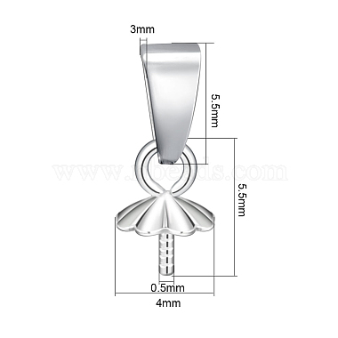 Rhodium Plated Sterling Silver Bails(X-H362-2P)-3