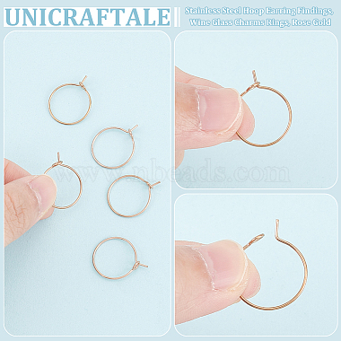 40Pcs 316L Surgical Stainless Steel Hoop Earring Findings(STAS-UN0053-41RG)-5