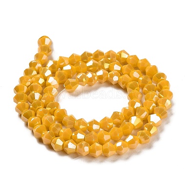 Opaque Solid Color Electroplate Glass Beads Strands(GLAA-F029-P4mm-A04)-2