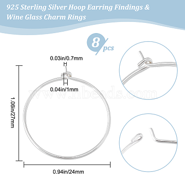 4 Pairs 925 Sterling Silver Hoop Earring Findings(FIND-BBC0002-77)-2