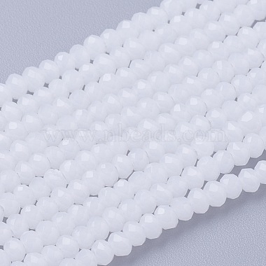 3mm White Abacus Glass Beads