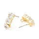 Brass Micro Pave Clear Cubic Zirconia Stud Earring Findings(ZIRC-K087-16G)-2