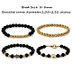 Natural Lava Rock & Synthetic Black Stone Round Beads Energy Stretch Bracelets Set(BJEW-SZ0001-85)-2