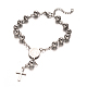 Rosary Bead Bracelets with Cross(X-BJEW-E282-01P)-1