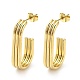 202 Stainless Steel Oval Stud Earrings(EJEW-C076-03G)-1