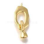 Brass Fold Over Clasps, Cadmium Free & Nickel Free & Lead Free, Oval, Real 18K Gold Plated, 29mm(KK-H480-10G)