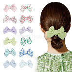 4Bags 4 Colors Cloth Bowknot Alligator Hair Clips, Mixed Color, 56~66x110~111x28~30.5mm, 1Bag/Color(PHAR-TA0001-20)