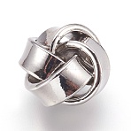 Brass Beads, Flower, Real Platinum Plated, 12x8mm, Hole: 2.5mm(KK-I635-03P)