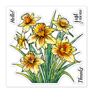 PVC Daffodil Stamp, for DIY Scrapbooking, Flower, 100x100mm(DIY-WH0486-001)