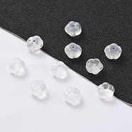 Transparent Glass Beads,  Pumpkin, Clear, 9.5~10x6mm, Hole: 1.2mm(GLAA-P049-A04)