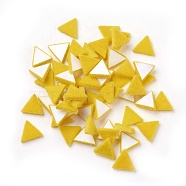 Flocky Acrylic Cabochons, Triangle, Gold, 8.5x9.5x1.5mm(X-OACR-I001-J01)