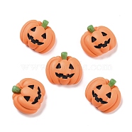 Pumpkin Opaque Resin Cabochons, for Halloween, Orange, 18x20x8mm(RESI-F031-05)