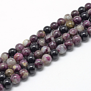 Natural Tourmaline Beads Strands, Grade AB, Round, 8~9mm, Hole: 1mm, about 45~48pcs/strand, 15.7 inch(G-R446-8mm-02)