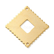 Brass Connector Charms, Lace Edged Rhombus Links, Real 24K Gold Plated, 21.5x21.5x0.8mm, Hole: 1.2mm(KK-P259-15G)