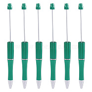 Plastic Beadable Pens, Shaft Black Ink Ballpoint Pen, for DIY Pen Decoration, Spring Green, 141x8x8mm(AJEW-TAG0001-03A)