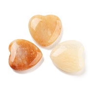 Heart Natural Yellow Aventurine Worry Stone, Anxiety Healing Thumb Stone, 19.5~20.5x20~20.5x5.8~6.8mm(G-C134-06A-09)