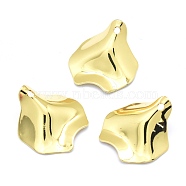 Brass Pendants, Cadmium Free & Nickel Free & Lead Free, Petal Shape, Real 18K Gold Plated, 26.5x25x7mm, Hole: 2mm(KK-J279-03G-NR)
