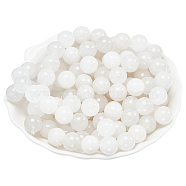 Round Natural White Jade Beads Strands, White, 10~11mm, Hole: 1mm, about 39pcs/strand, 15.7 inch, 3 strands(G-NB0005-14A)