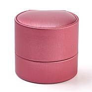 PU Leather Ring Boxes, with Velvet and Cardboard, Round, Indian Red, 5.25x5.85x5.55cm(LBOX-L002-A01)