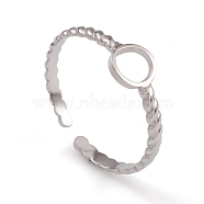304 Stainless Steel Cuff Rings, Twisted Ring for Women, Stainless Steel Color, 2~6mm, Inner Diameter: 17.4mm(RJEW-G285-65P)