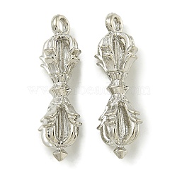 Alloy Pendants, Cadmium Free & Lead Free, Dorje, Platinum, 31x10x8.5mm, Hole: 2.5mm(FIND-U015-10P)