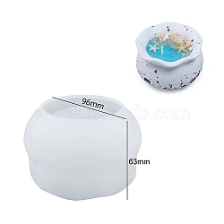 Candles Holders Silicone Mold, for DIY Jewelry Box, Trinket Container, Fish Tank, White, 9.6x6.3cm(PW-WG52068-01)