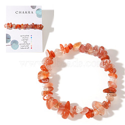 Natural Carnelian Chips Stretch Bracelets for Women, 6-7/8 inch(17.5cm)(AY5330-1)