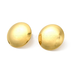 Ion Plating(IP) 304 Stainless Steel Stud Earring Findings, with Vertical Loops, Flat Round, Real 18K Gold Plated, 20mm, Hole: 2.5mm, Pin: 0.8mm(EJEW-I281-32G)